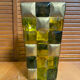 Vase ancien style Murano en verre polychrome motif damier peint à la main