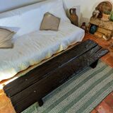 Table basse bois brûlé