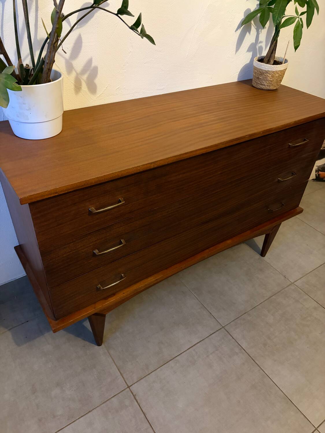 Long vintage teak sideboard