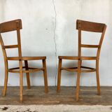 Paire de chaises bistrot troquet Fischel 1950