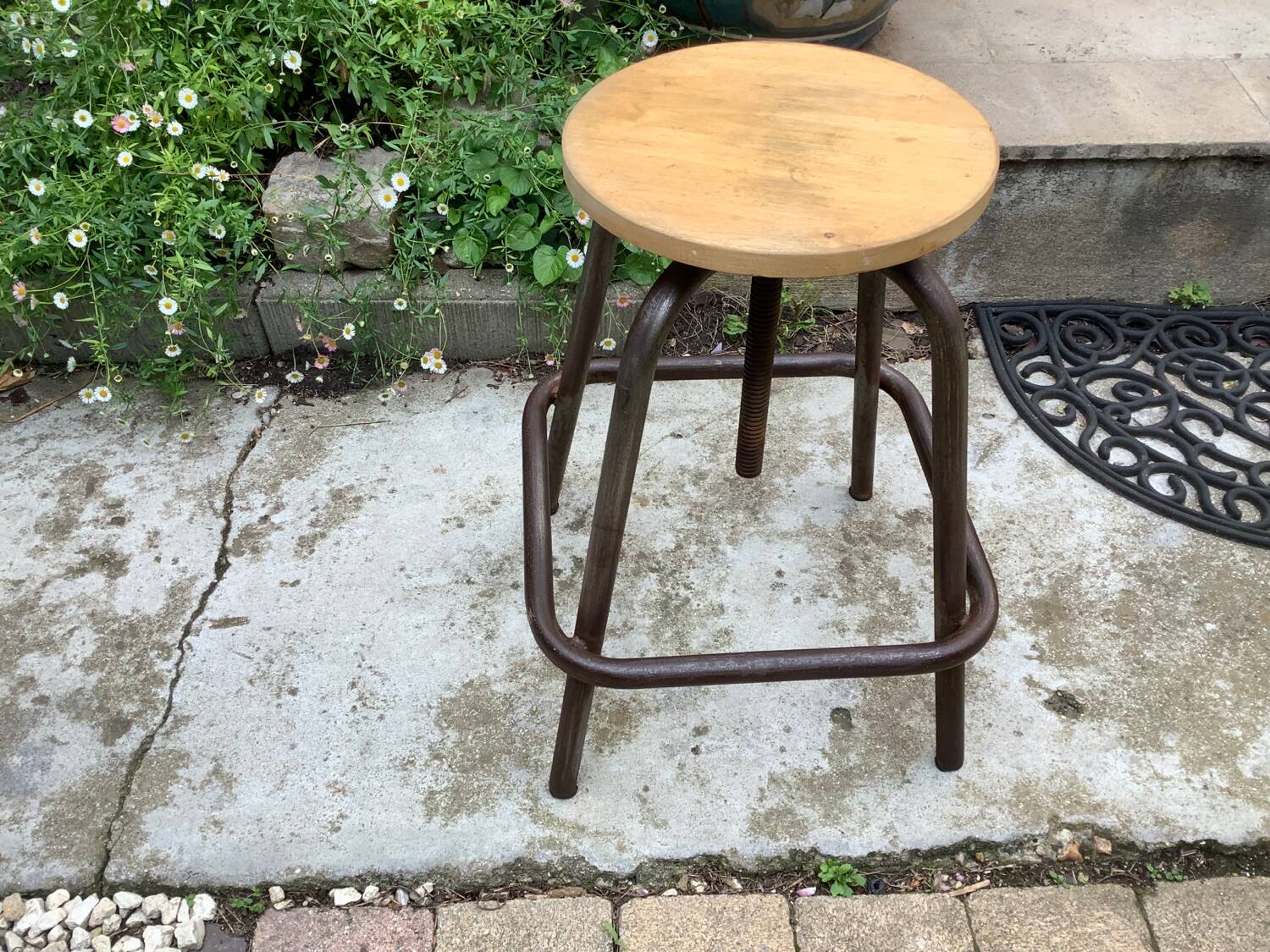 Tabouret d’atelier industriel vintage