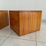 Vintage set of two small cabinets pinewood