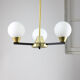 Vintage Italian Metal and Opaline Glass Chandelier