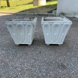 2 pot flower box garden patterned old planter