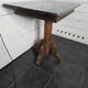 Old pedestal table with oak legs and marble top