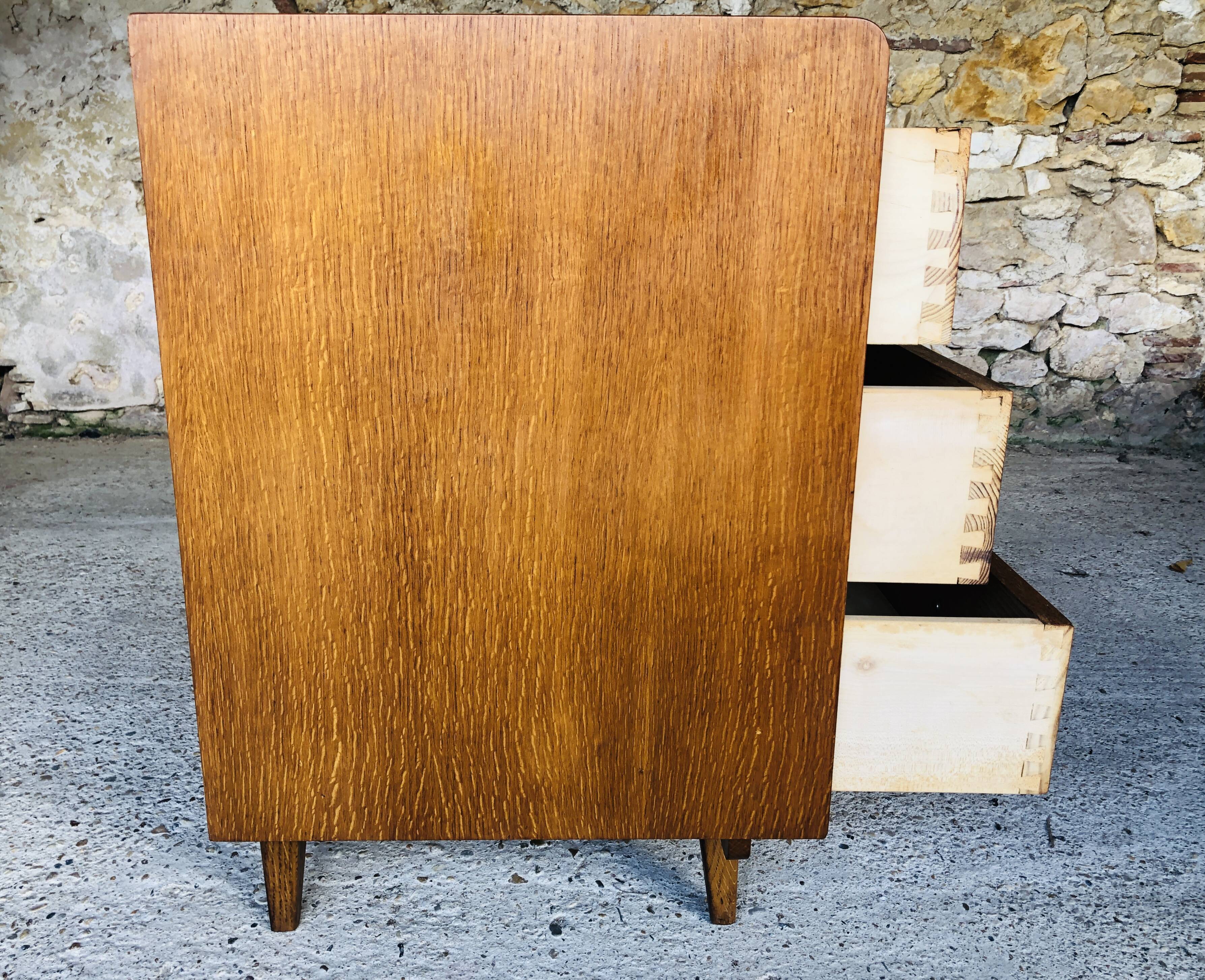 Oak chest of drawers, Scandinavian style, circa 60