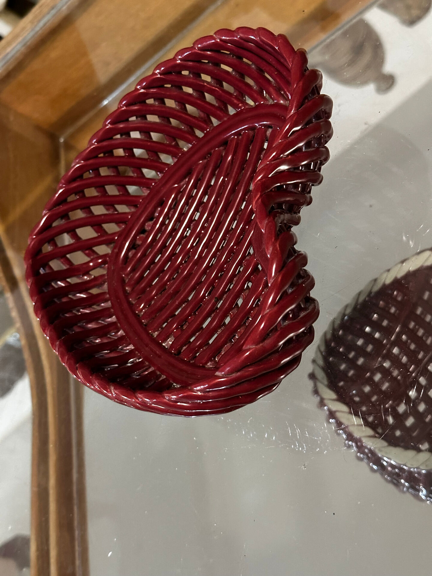 Empty Heart Pocket / Woven Ceramic Centrepiece - 1950s style