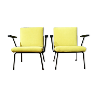 Pair of armchairs 1401 Wim Rietveld for Gispen 1950