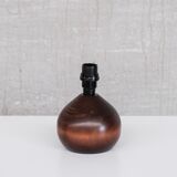 Turned wooden mid-century french table lamp