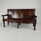 18th century Georgian oak settle bench – dated circa 1790