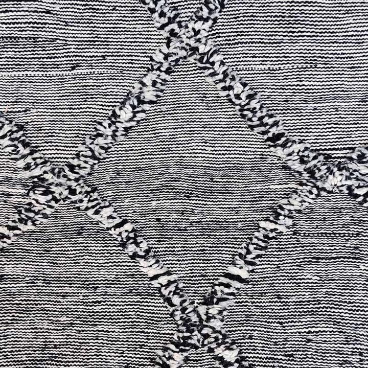 Small Moroccan Berber Carpet Made Main Zanafi Black 100x160 cm