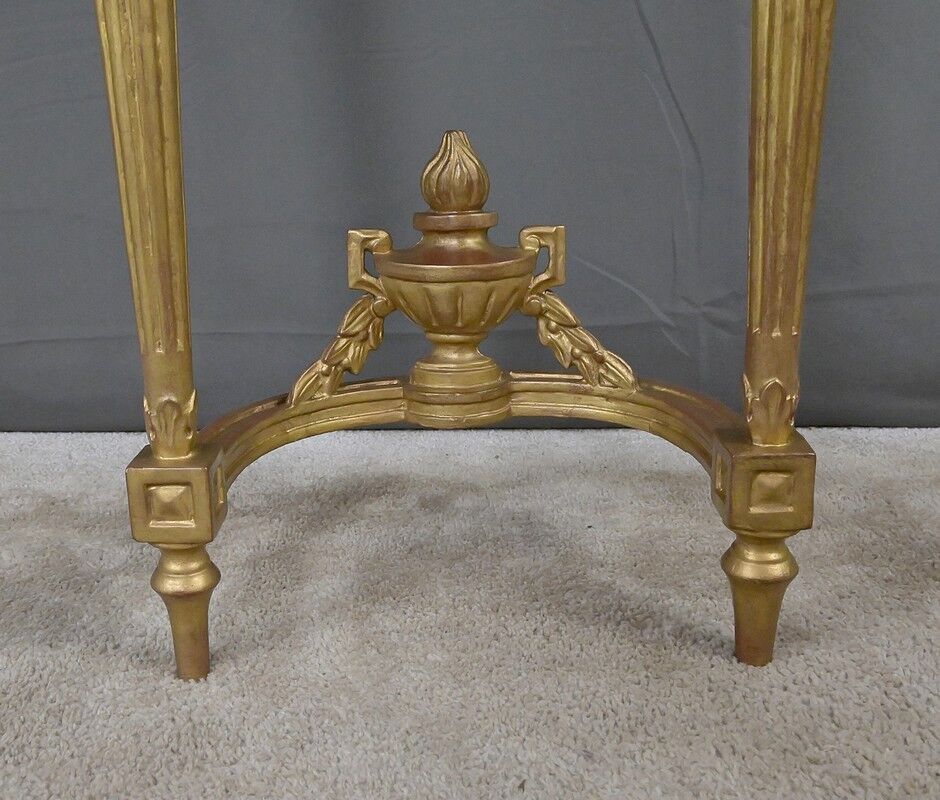 Petite console en marbre et bois doré, style Louis XVI – début XXe