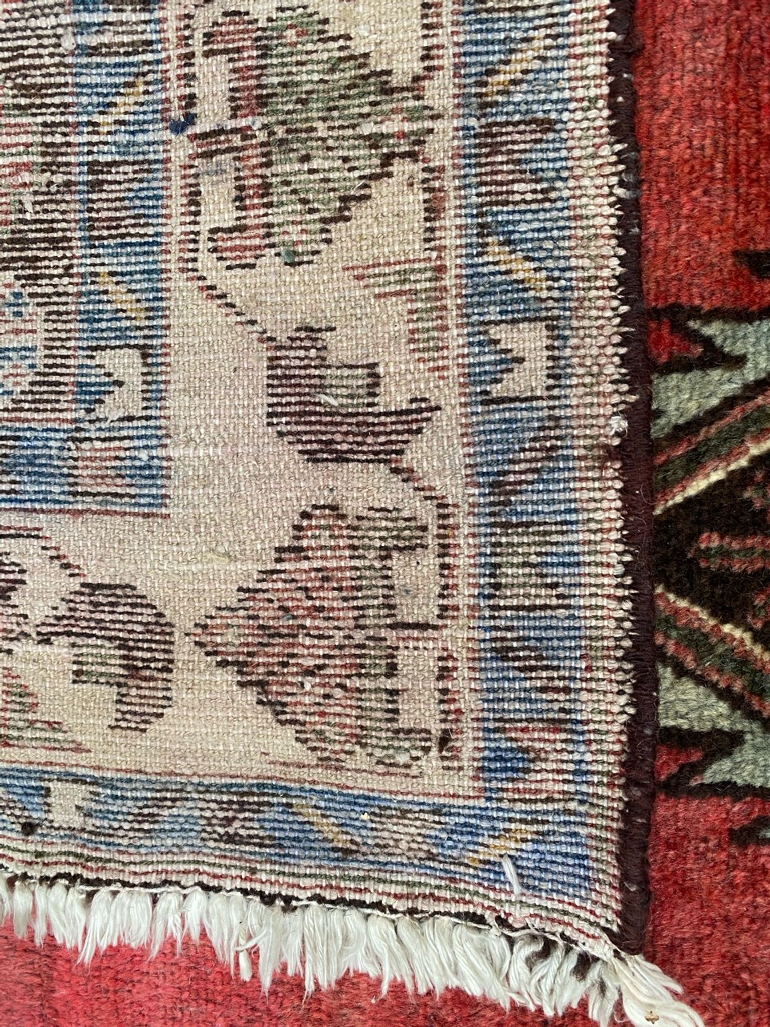 Ancient Persian mazlaghan carpet 126x198 cm