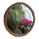 Old vintage braided rattan mirror