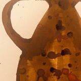 Signed watercolor and ink painting Vase Wabi Sabi Marrakech