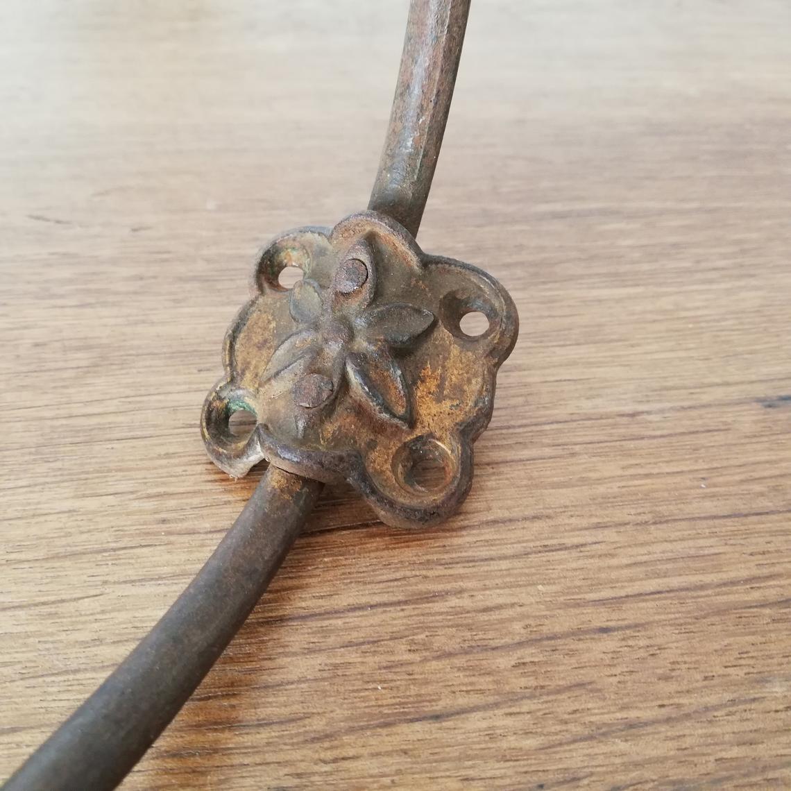 Patère bois et métal Art Déco
