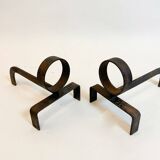 Pair of Mid-Century Modern Firedogs, Italy, 1950s