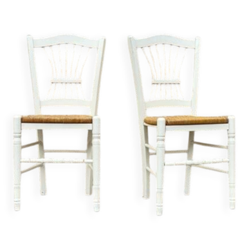 Pair of vintage chic country chairs