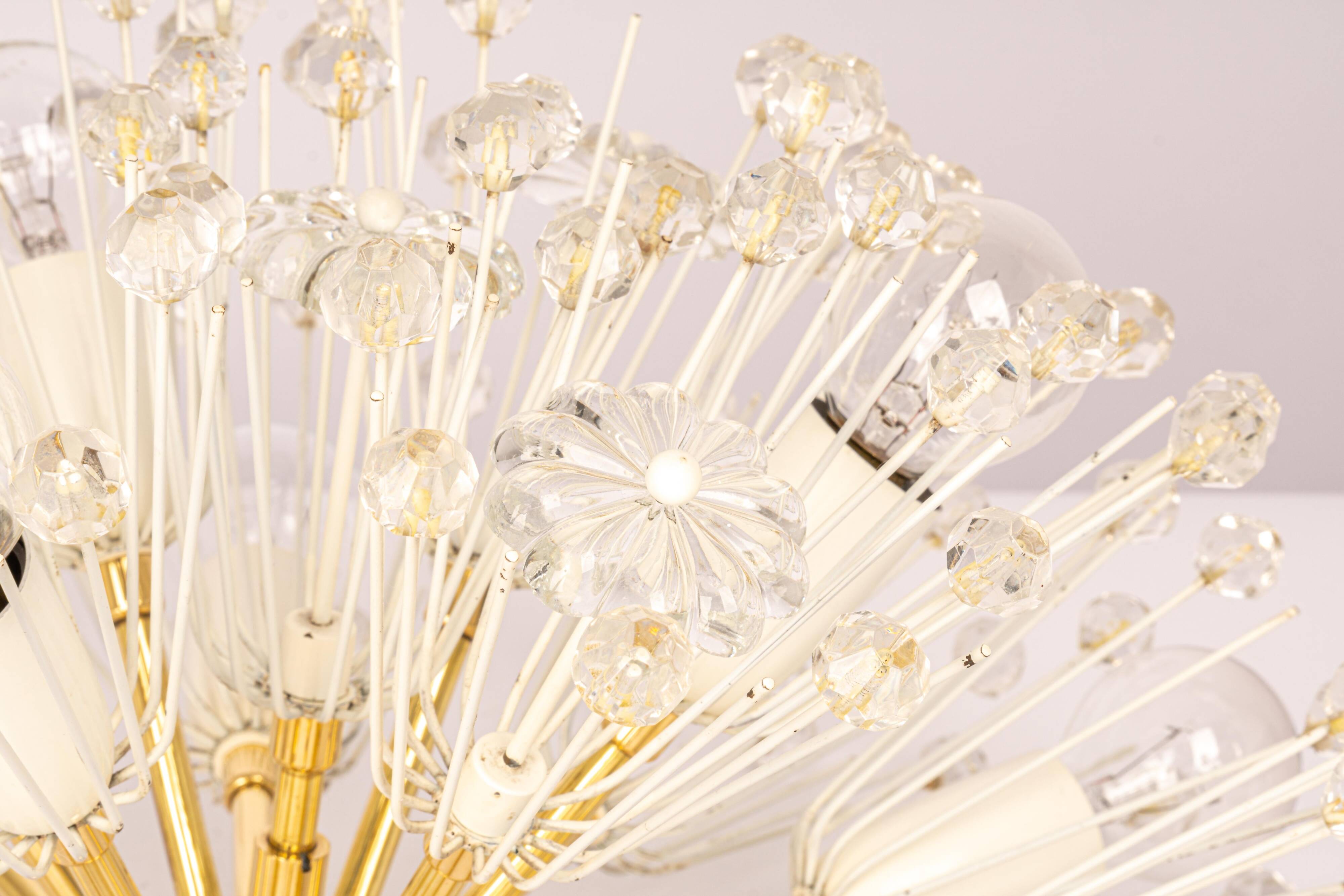 Star Ceiling Light in Brass and Crystal by Emil Stejnar, Austria, 1960s