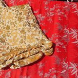 Set 2 vintage Chinese Asian chairs carved rosewood with marble