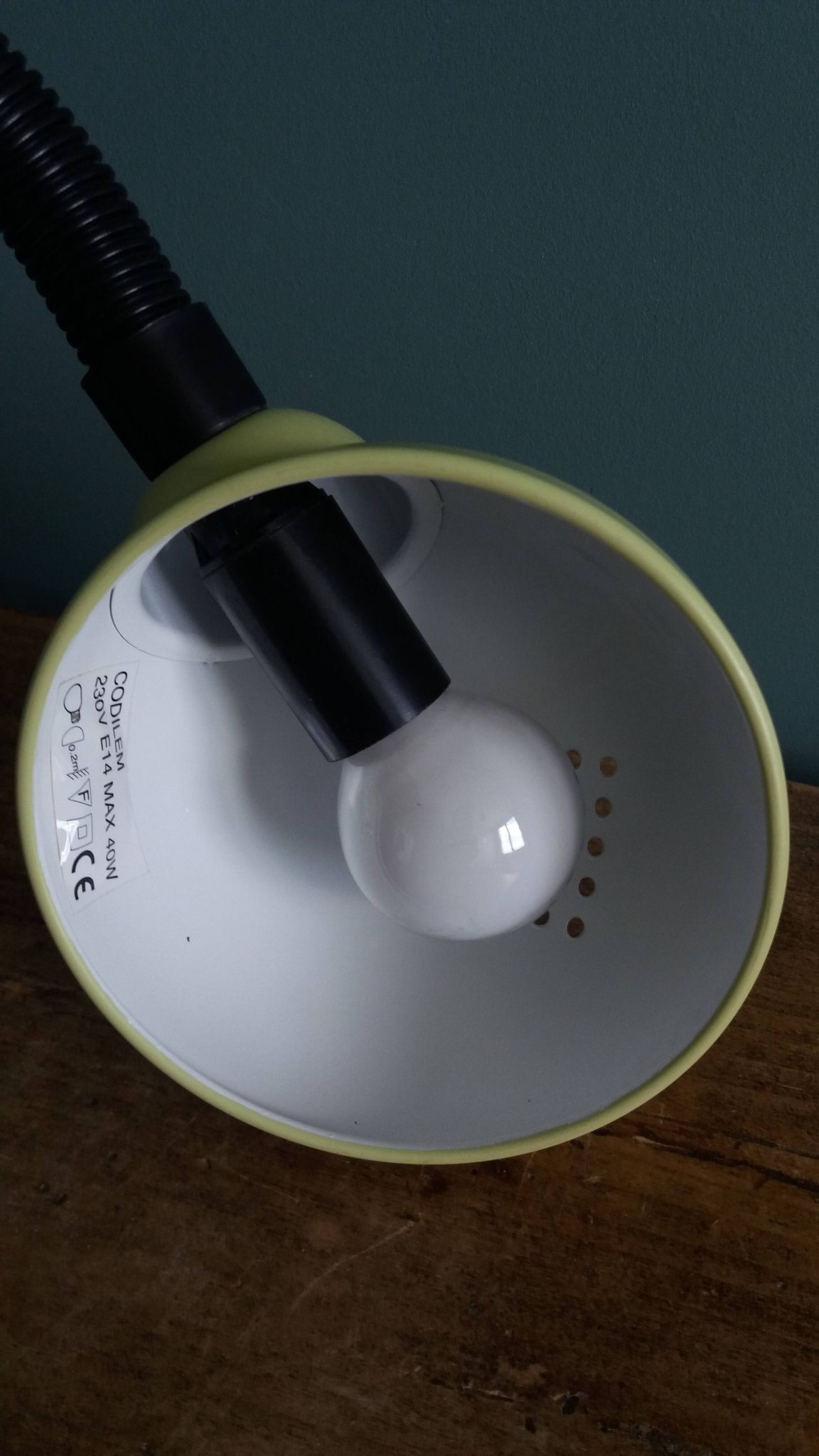Codilem space age desk lamp in pale green