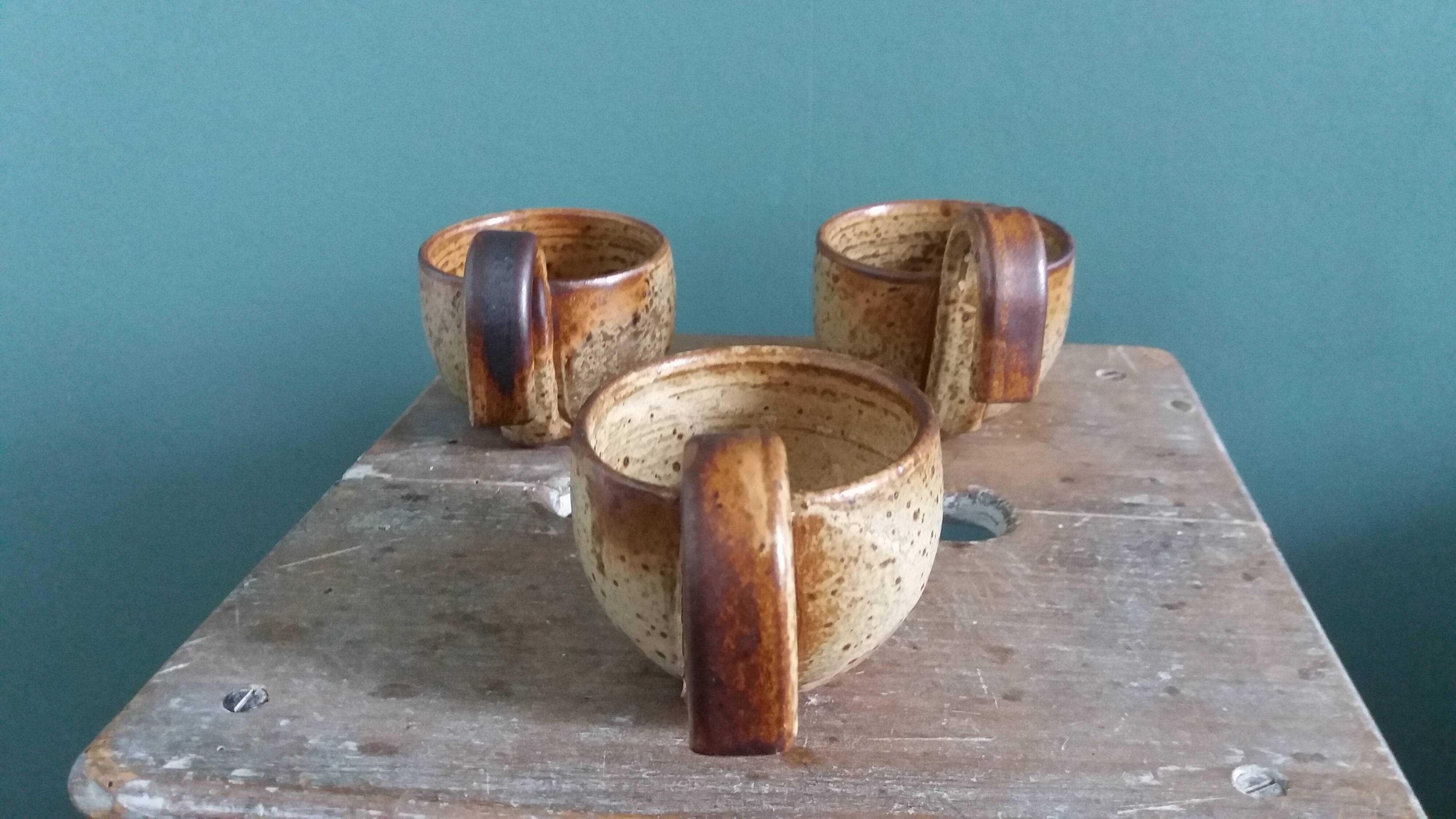 Sangria or punch cups in stoneware from Puisaye, Jean-Pierre Prud’homme
