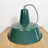 Large Industrial Petrol Enamel Factory Pendant Lamp, 1960s
