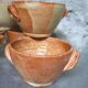 Set of 5 large sandstone bowls signed