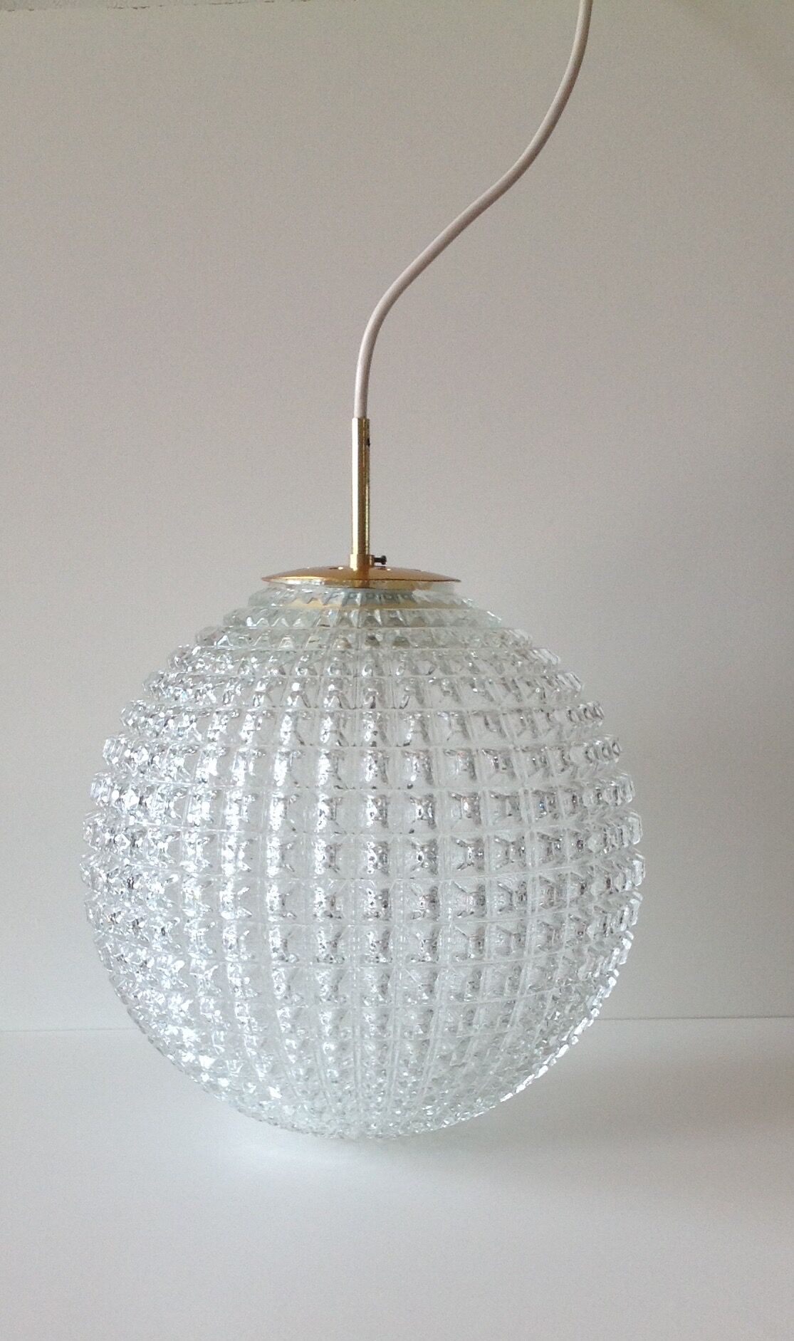 Suspension boule verre vintage