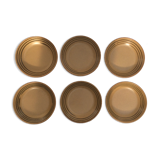 Set of six hollow plates in sarreguemines sandstone Atelier d'art dimension: diameter -21cm -pr-4cm-