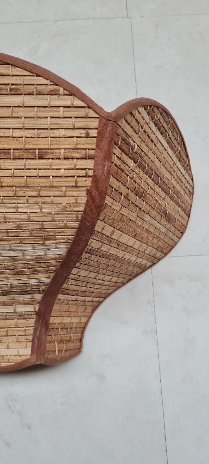 Pair of rattan lotus wall lights