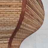 Pair of rattan lotus wall lights