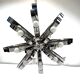 Mid-century pair of Italian chrome chandeliers from 70