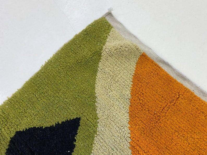 Handmade natural wool rug size 150 x 250 cm