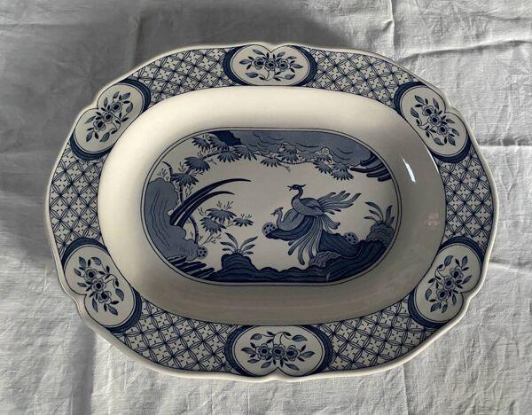 Grand plat ovale Old Chelsea Mason’s ancien