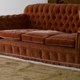 Crushed velvet button back sofa