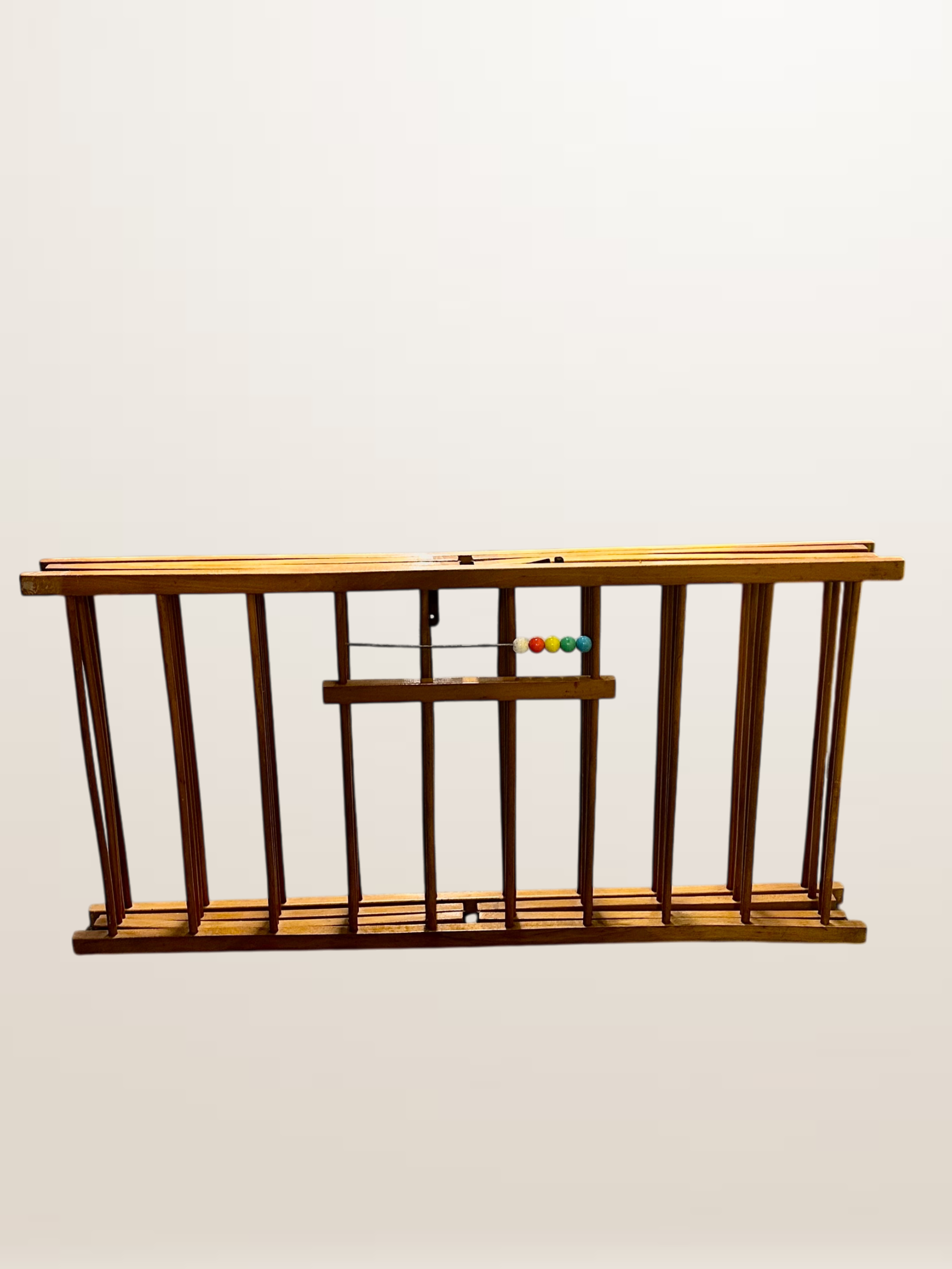 Vintage folding wooden children's playpen, 1950.