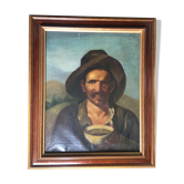 "Mendiant espagnol au bol" huile sur toile XIXe