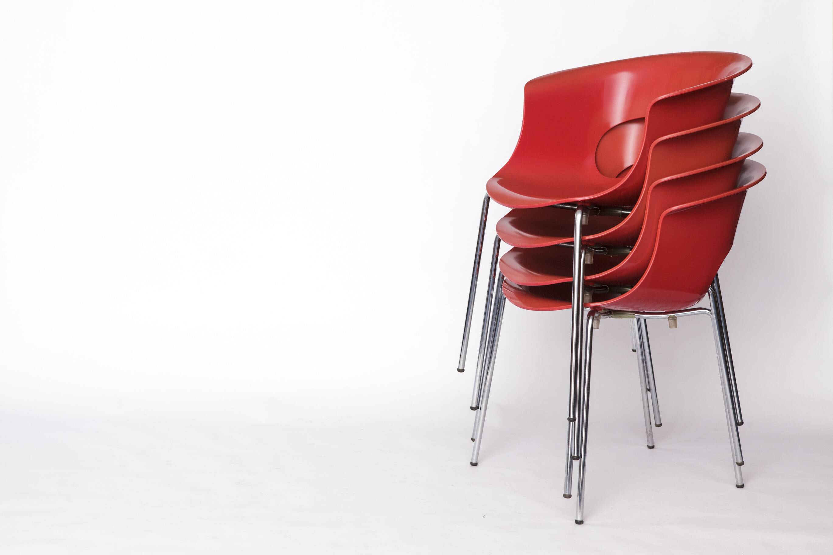 Set of 4 SCAB Design “Miss B” Chairs – Italian Stackable Chairs, 1990s