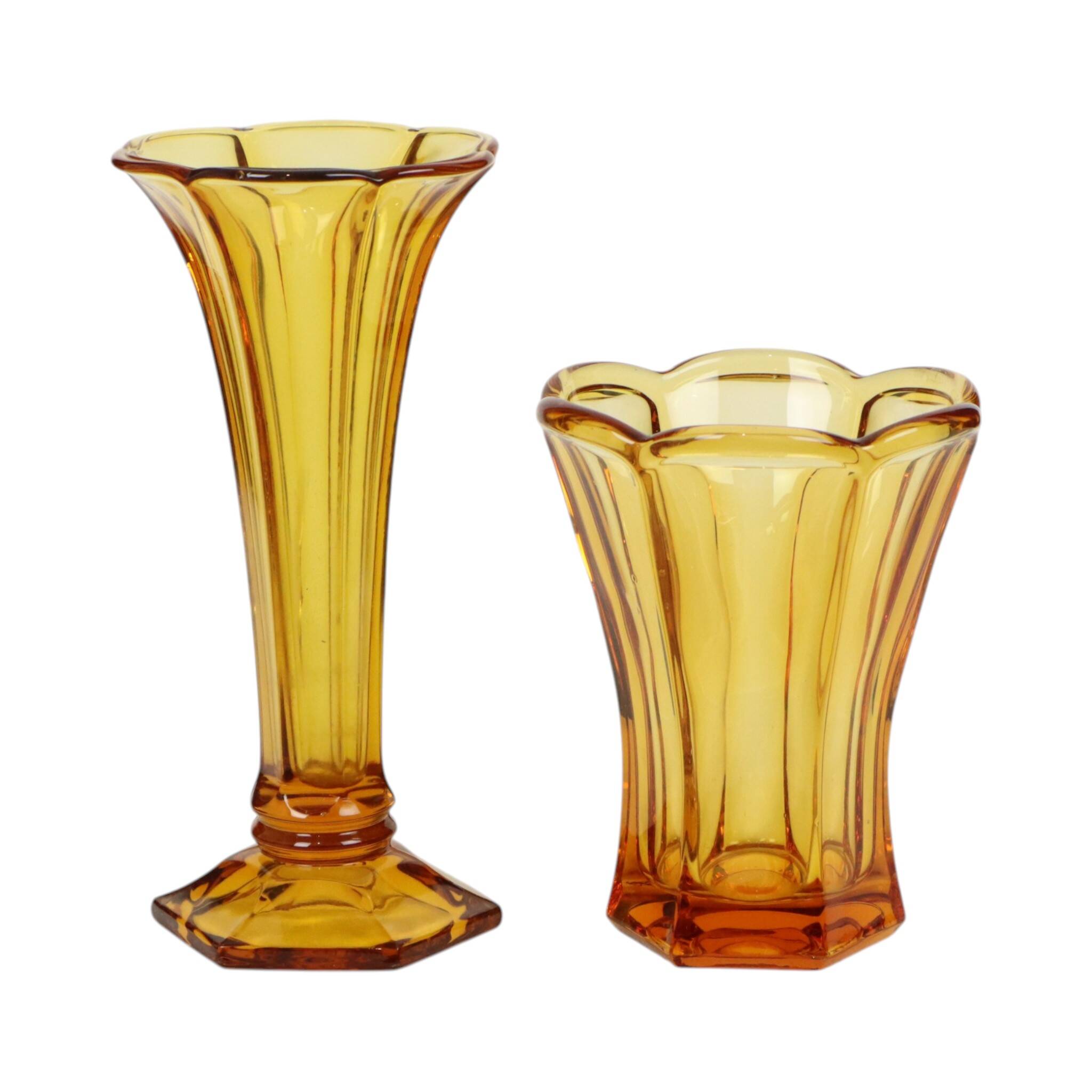 Set of Amber Vases Luxval Américain Art Deco 1935