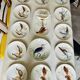 Gien service model birds in polychrome earthenware hand painted