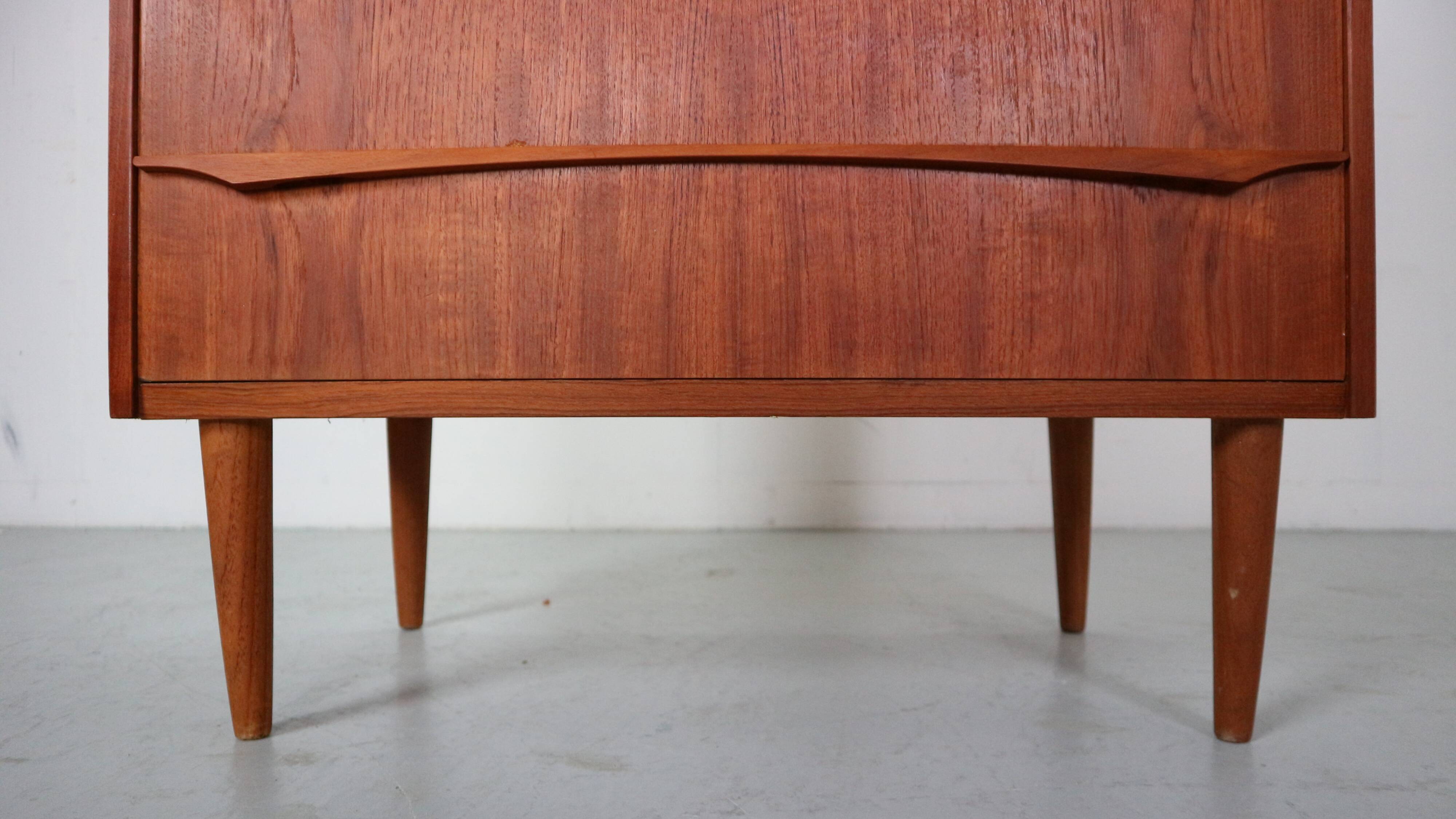 Mid-Century Modern Danish Chest of Six Drawers, Tallboy in Teak, Denmark, 1960