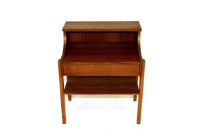 table de chevet en teck et en hêtre Suède 1960