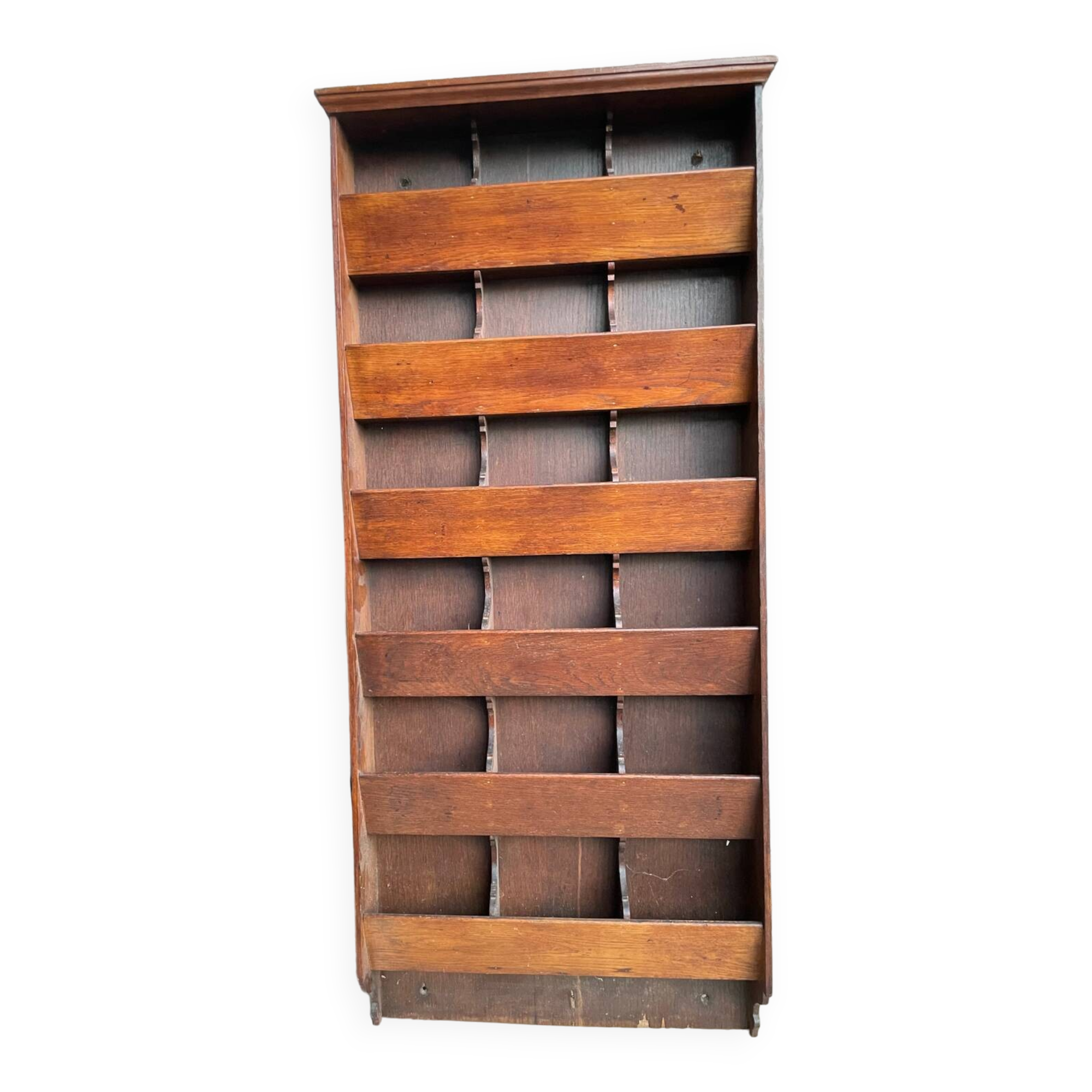 Old vintage wooden letter rack