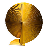 Large vintage wooden fan-shaped screen