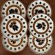 Service 6 assiettes plate boch la louviere vintage 1970 modele kimono - annees 70 - assiettes seventies boch tulipe