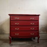 Customized vintage Basque red chest of drawers