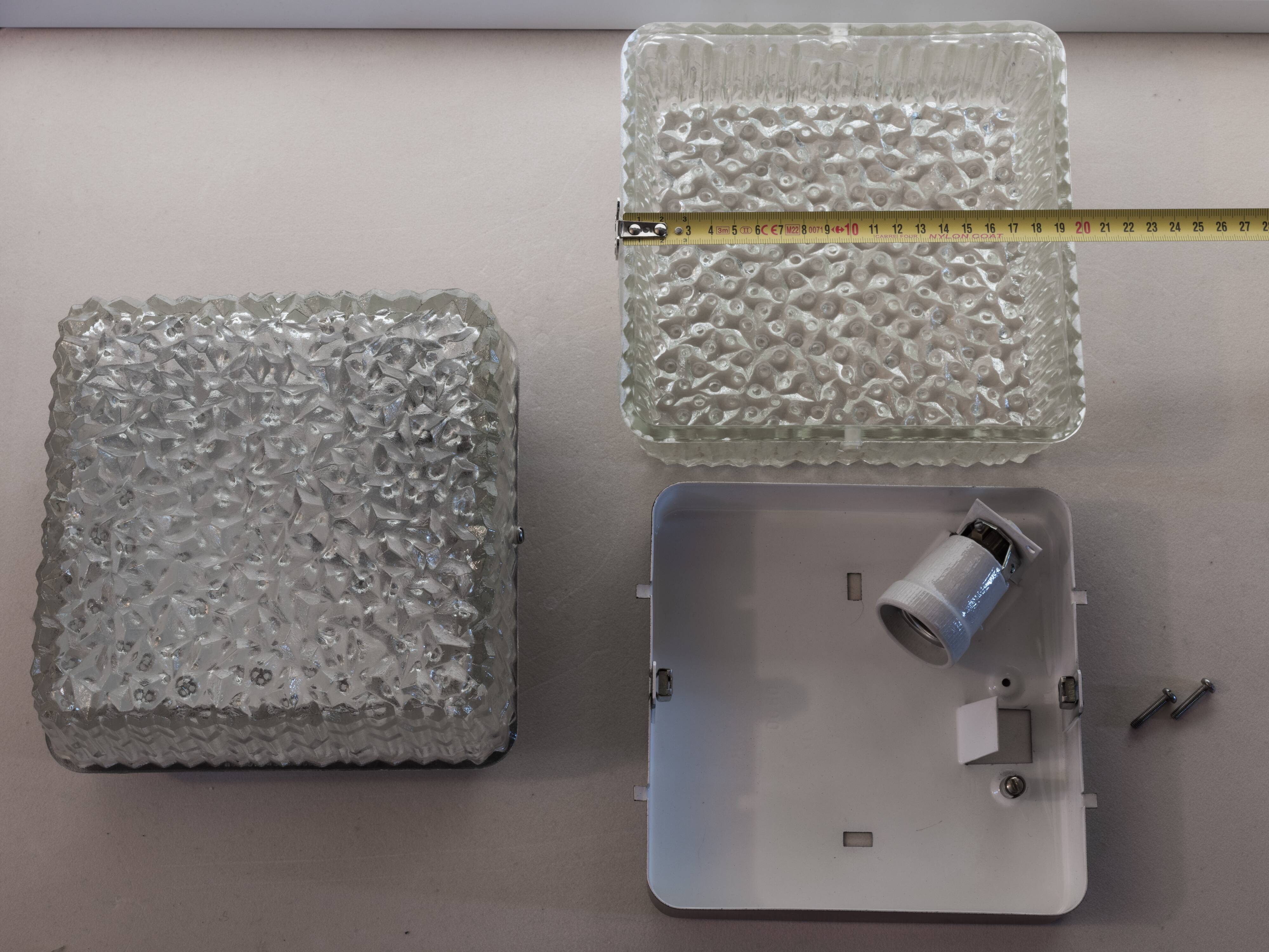 Set of 2 square wall or ceiling lights Holophane DC60