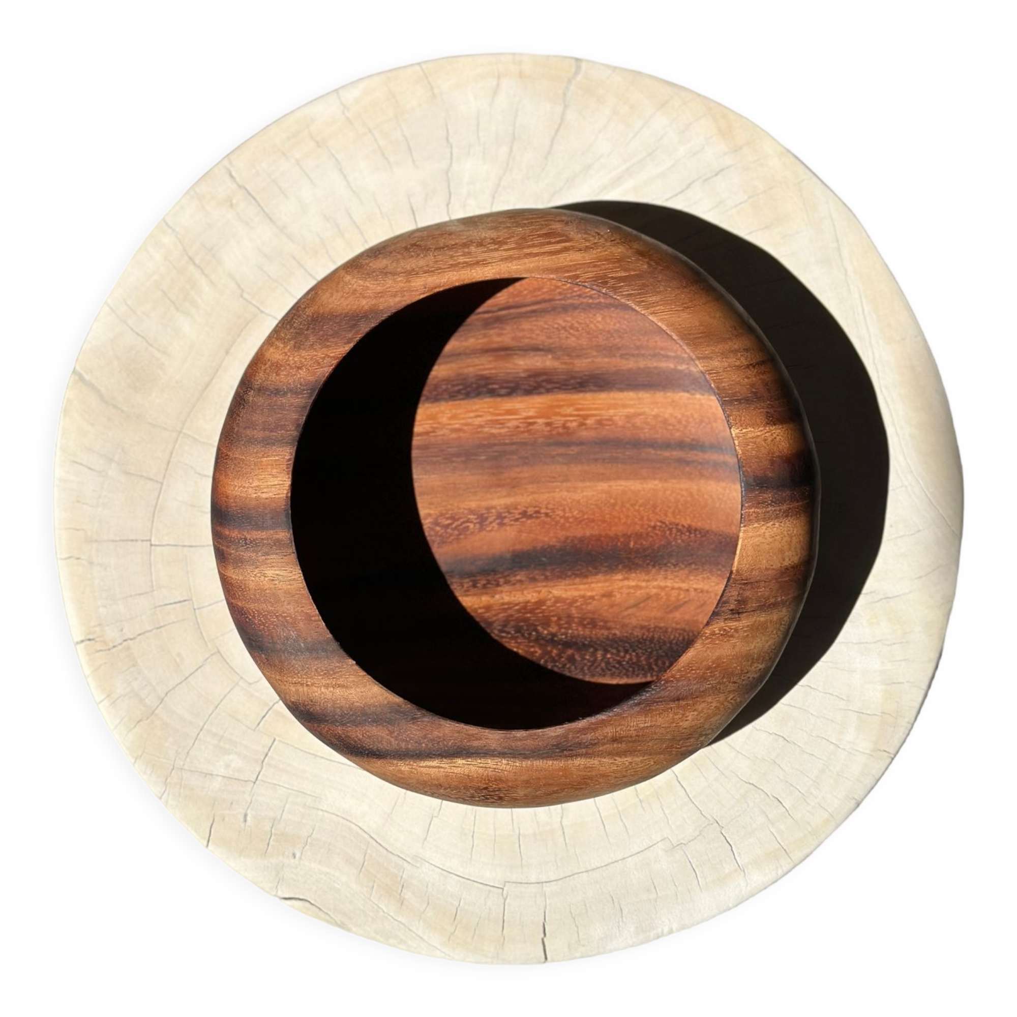 Bowl or monoxyl teak cut d:25.5