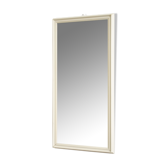 Mirror frame in white painted wood, Giuseppe Restelli Cristani, 1970s, , 119x60 cm